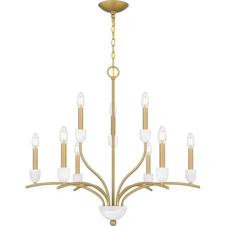 Quoizel Frida Chandelier 9 Lights Aged Brass FRI5032AB